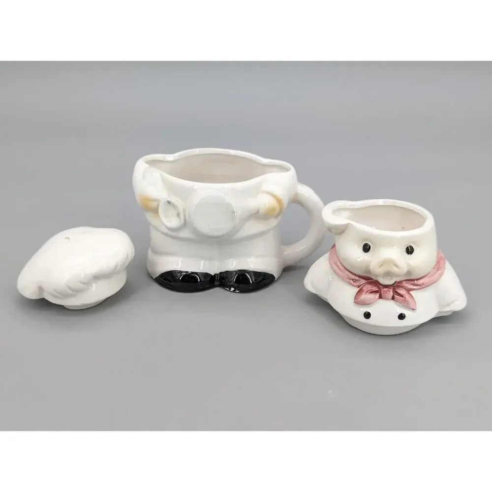 Anthropomorphic Ceramic Painted Pig & Flowers Tea Pot 6.5